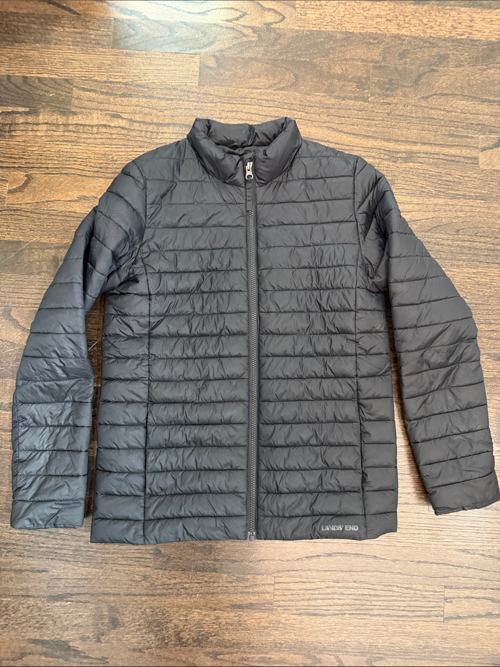 Lands' End Youth Black Lightweight Insulated Jacket • size XL 14 / 16